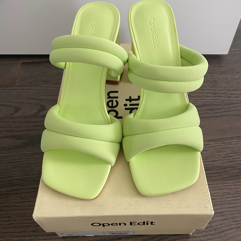 Open Edit Lime Green Women's Sandals 8 NIB